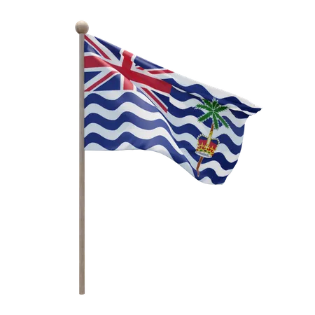 Comissário do mastro de bandeira do território britânico do oceano Índico  3D Flag