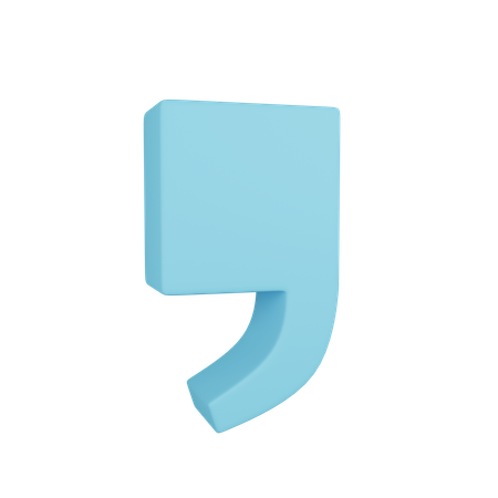 Comma Punctuation Mark  3D Icon