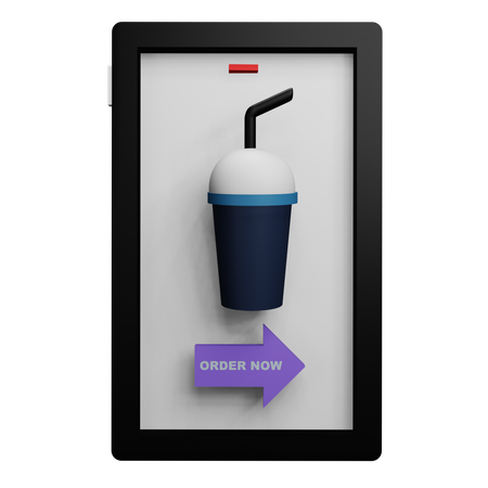 Commande de boissons en ligne  3D Icon
