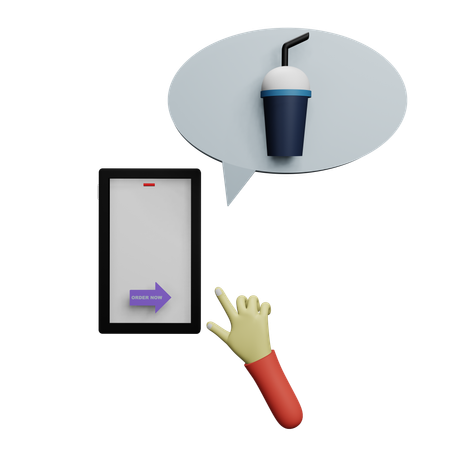 Commande de boissons en ligne  3D Icon