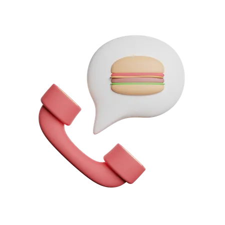 Appel de commande de nourriture  3D Icon