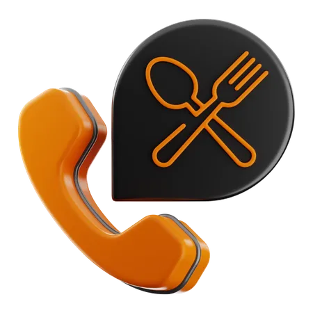 Appel de commande de nourriture  3D Icon