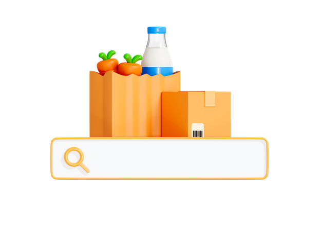 Commande d'épicerie en ligne  3D Icon