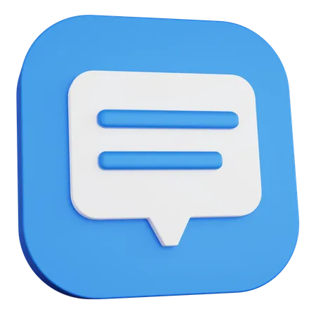 3 D Rendering Icon Chat Blue 3D Icon