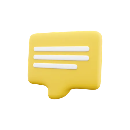 3 D Render Message 3 D Rendering Online Chat 3 D Render Yellow Message On White Background 3D Icon