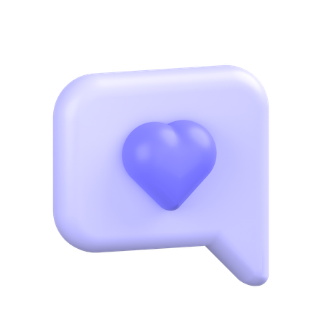 Comment Alt Heart  3D Icon