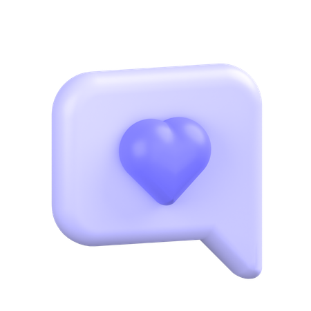 Comment Alt Heart  3D Icon