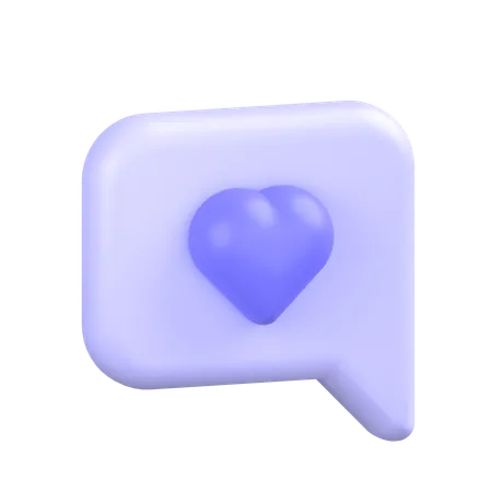 Comment Alt Heart  3D Icon