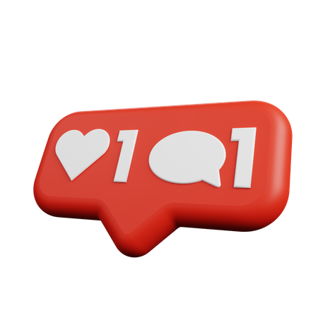 Comment And Like  3D Icon
