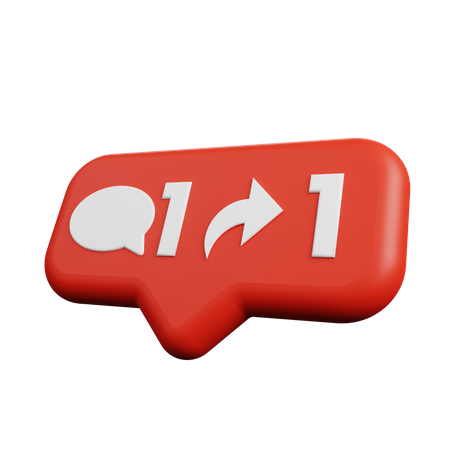 Comment And Share  3D Icon