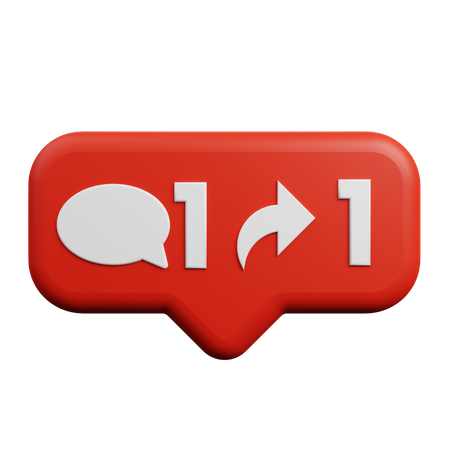 Comment And Share  3D Icon