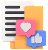 Comment Folder With Love And Like Sign