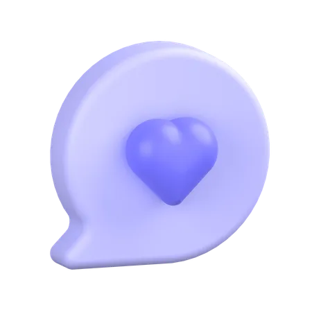 Comment Heart  3D Icon