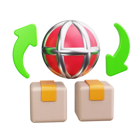 Échange international  3D Icon