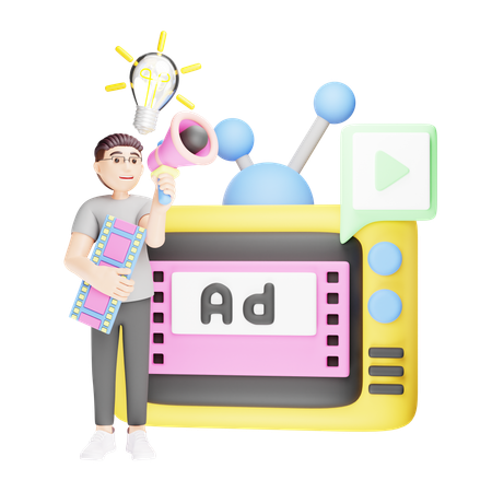 Commercial Ads  3D Icon