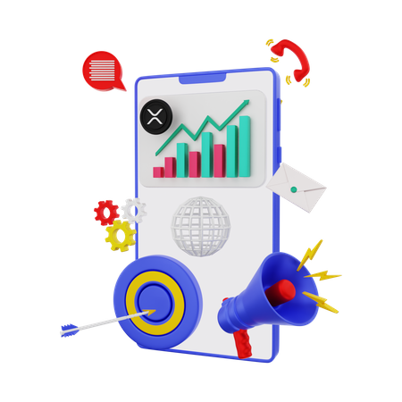 Commercialisation des pièces cryptographiques XRP  3D Icon