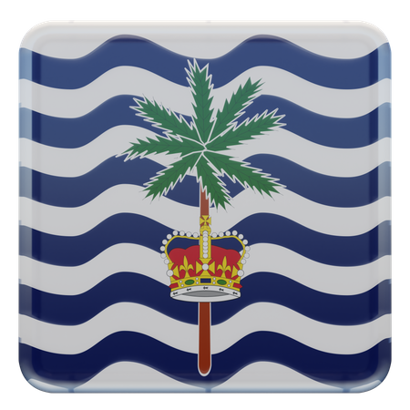 Drapeau carré du commissaire du territoire britannique de l'océan Indien  3D Icon