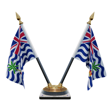 Commissioner of British Indian Ocean Territory Double Desk Flag Stand  3D Flag