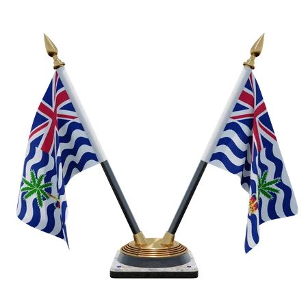 Commissioner of British Indian Ocean Territory Double Desk Flag Stand  3D Flag