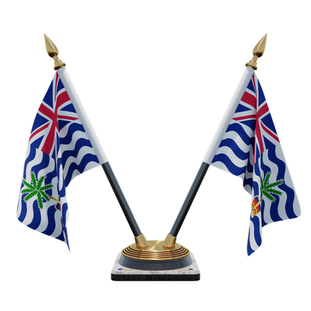 Commissioner of British Indian Ocean Territory Double (V) Desk Flag Stand  3D Icon