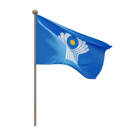 Commonwealth of Independent States Flag Pole  3D Flag