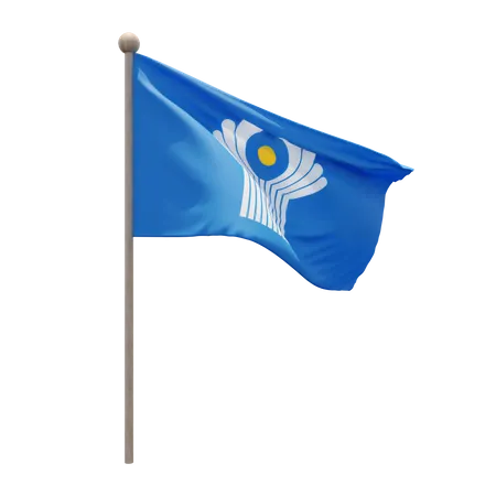 Commonwealth of Independent States Flag Pole  3D Illustration