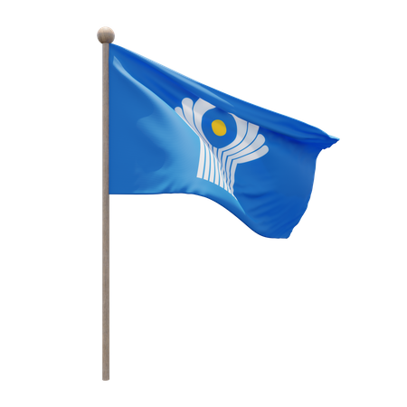 Commonwealth of Independent States Flagpole  3D Flag