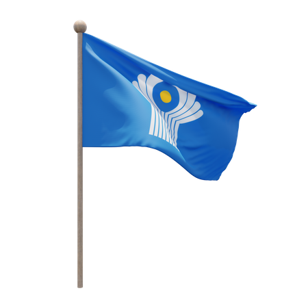 Commonwealth of Independent States Flagpole  3D Illustration