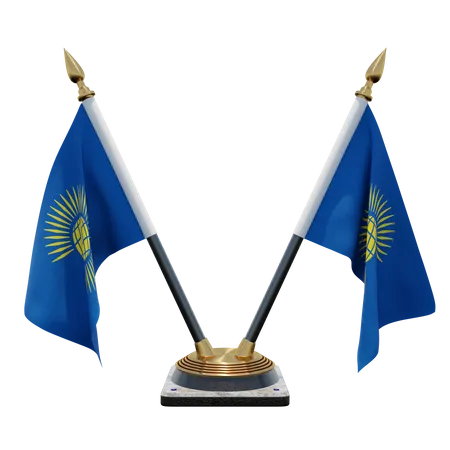 Soporte para bandera de escritorio doble (V) de la Commonwealth of Nations  3D Icon