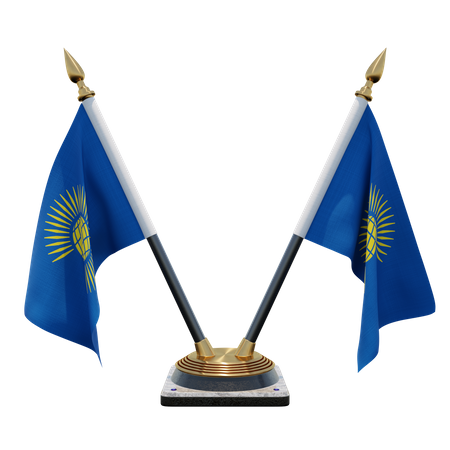 Doppelter Tischflaggenständer des Commonwealth of Nations  3D Flag