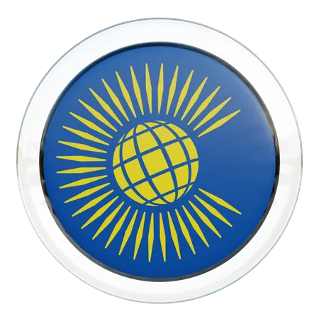 Commonwealth of Nations Flag Glass  3D Illustration