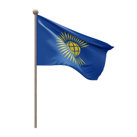 Commonwealth of Nations Flagpole 3D Illustration