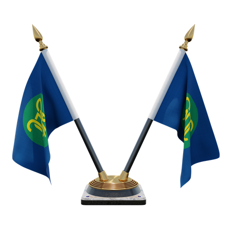 Support de drapeau de bureau double (V) de la Communauté de développement de l'Afrique australe  3D Icon