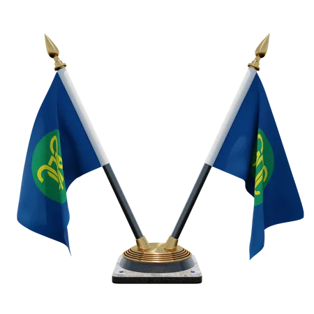 Support de drapeau de bureau double (V) de la Communauté de développement de l'Afrique australe  3D Icon