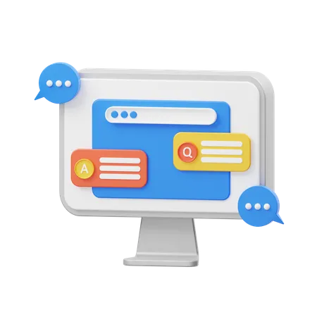 Communication en ligne  3D Icon