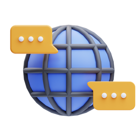 Communication mondiale  3D Icon