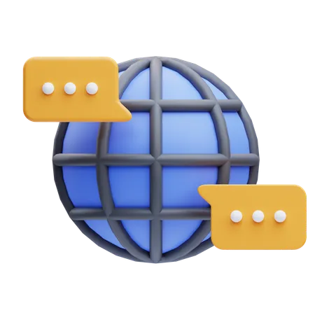 Communication mondiale  3D Icon