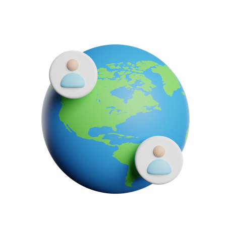 Communication mondiale  3D Icon