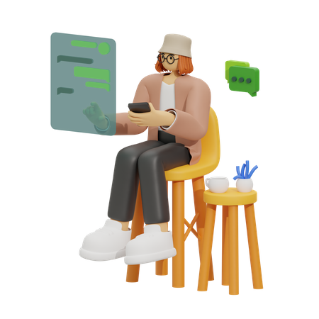 Communication mobile  3D Illustration