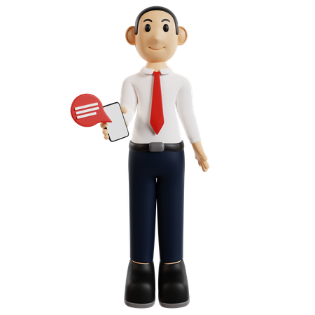 Communicative Businessman Toy Figure  3D Illustration