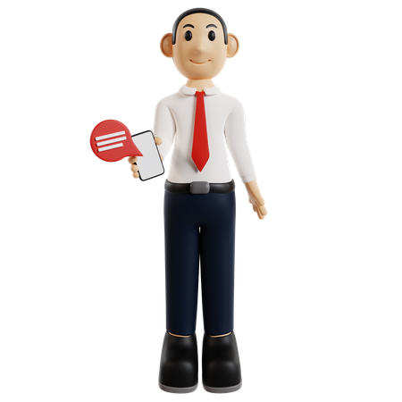 Communicative Businessman Toy Figure  3D Illustration