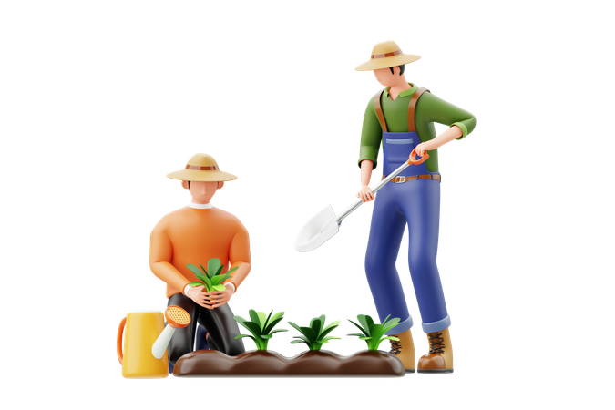 Community Gardens Planting Plant  3D Icon