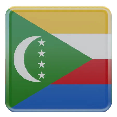 Drapeau carré des Comores  3D Icon