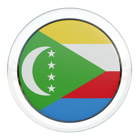 Drapeau rond des Comores  3D Icon