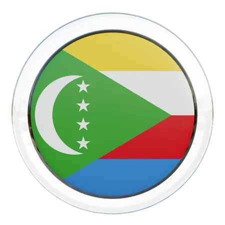 Comoros Flag Glass  3D Illustration