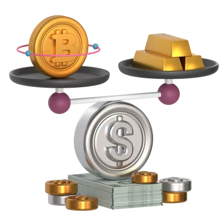 Comparação de bitcoins  3D Icon