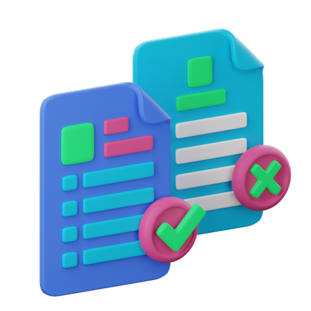 Comparação de documentos  3D Icon