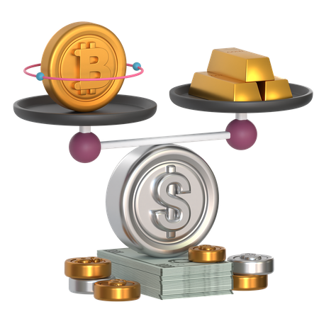 Comparación de bitcoins  3D Icon