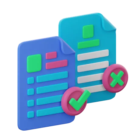 Comparación de documentos  3D Icon