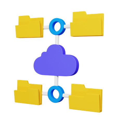 Compartilhamento de arquivos no Cloud Drive  3D Icon